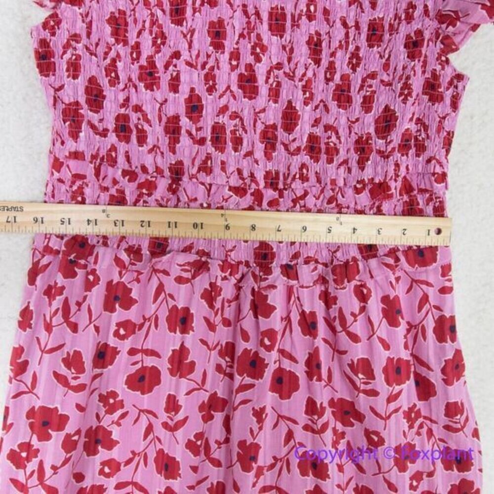 New!  Vineyard Vines Rock Rose Floral Smocked Midi‎ Dress, size M - Picture 5 of 15